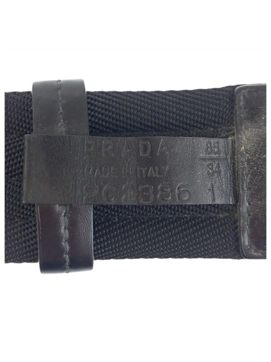Prada Black Silver Nylon Belt Rolla Buckle main image 4